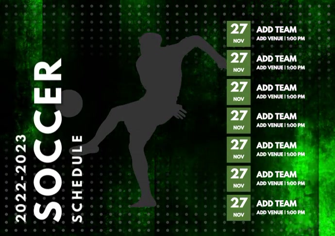 Soccer Schedule Template PosterMyWall