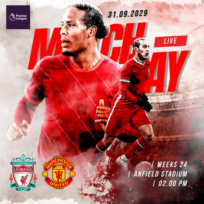 Matchday Post Soccer Sport Football Matchday Templates | PosterMyWall