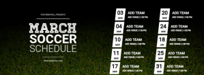 Soccer team schedule facebook cover template