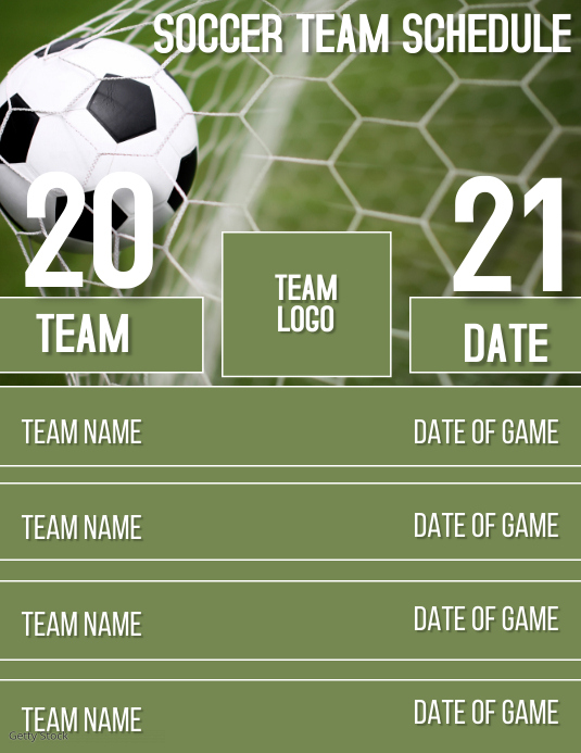 Soccer Team ScheduleModern Template PosterMyWall