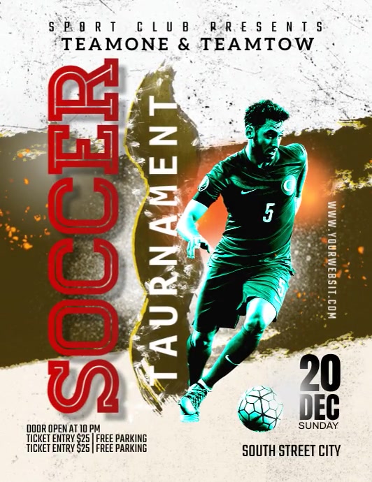 soccer tournament flyer Template PosterMyWall
