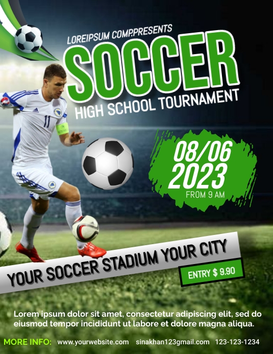 soccer tournament flyer Pamflet (Letter AS) template