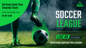 Soccer Tournament Flyer Ekran reklamowy (16:9) template