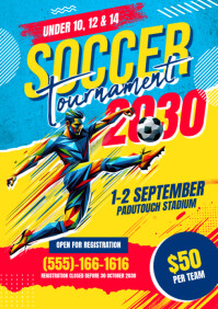 Soccer Tournament Flyer Poster Template A4