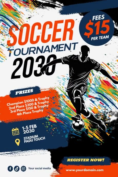 Soccer Tournament Flyer Poster Template | PosterMyWall