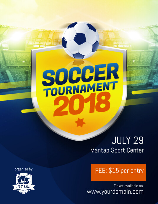 Soccer Tournament Flyer Template 传单(美国信函)