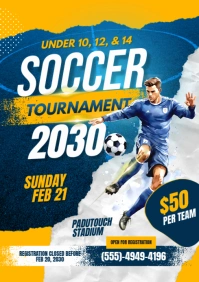 Soccer Tournament Promo Flyer Poster A4 template