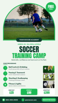White Soccer Training Camp Instagram-verhaal Template