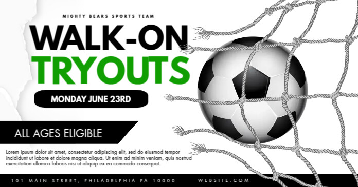 Soccer Tryouts Template | PosterMyWall
