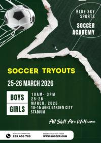 Soccer Tryouts A6 template