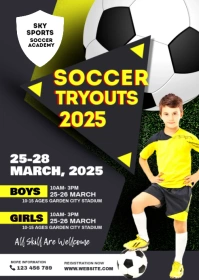soccer tryouts flyer A6 template