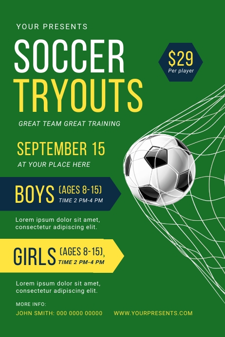Soccer Tryouts Flyer