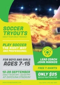 Soccer Tryouts Video Template A4