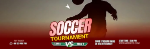Red Soccer Tournament ส่วนหัว Twitter Template