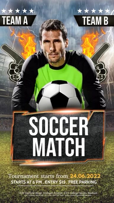 soccer video, football video Ekran reklamowy (9:16) template
