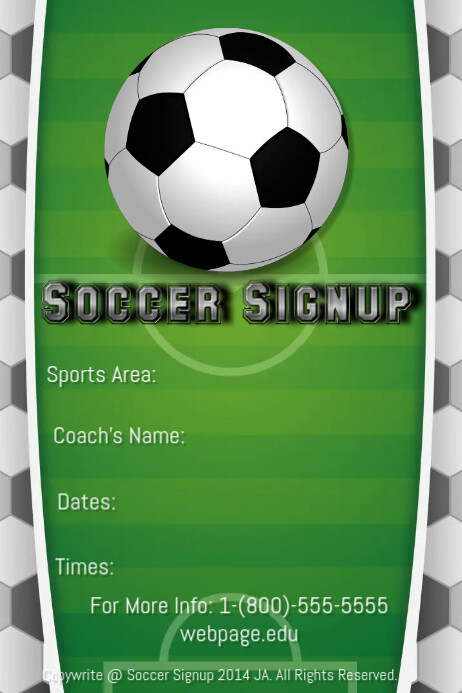 Soccer Signup Template Poster