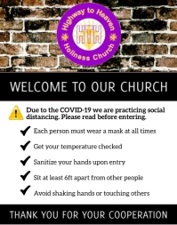 Social Distance Church Notice Poster/Wallboard template