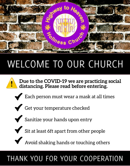 Distance Church Copy of Social Distance Church Notice | PosterMyWall