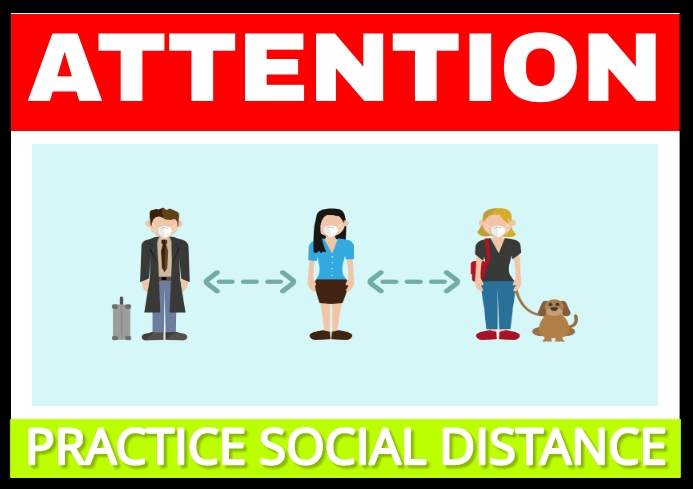 SOCIAL DISTANCE SIGN BOARD TEMPLATE | PosterMyWall