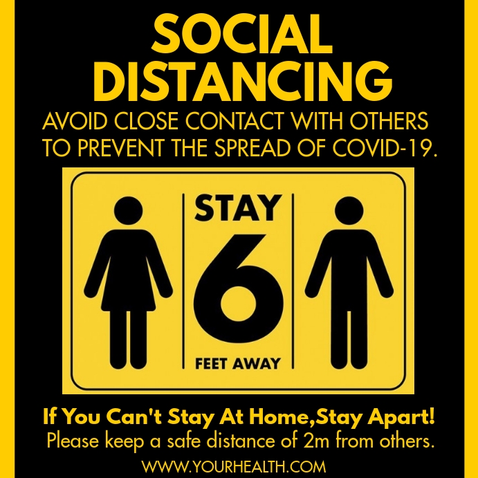 Creative Social Distancing SOCIAL DISTANCING Template | PosterMyWall