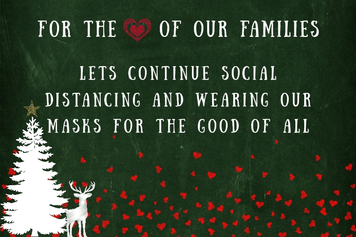 Holiday Social Distancing Home Door Sign (English) Poster template