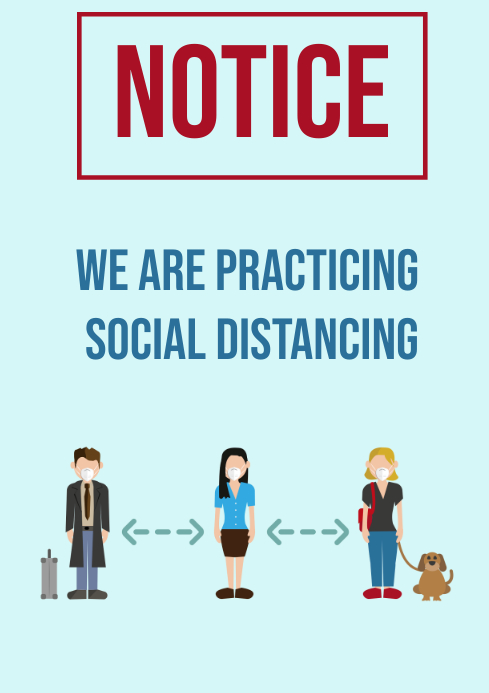 Social Distancing Sign Examples Copy of Social distancing sign A4 | PosterMyWall