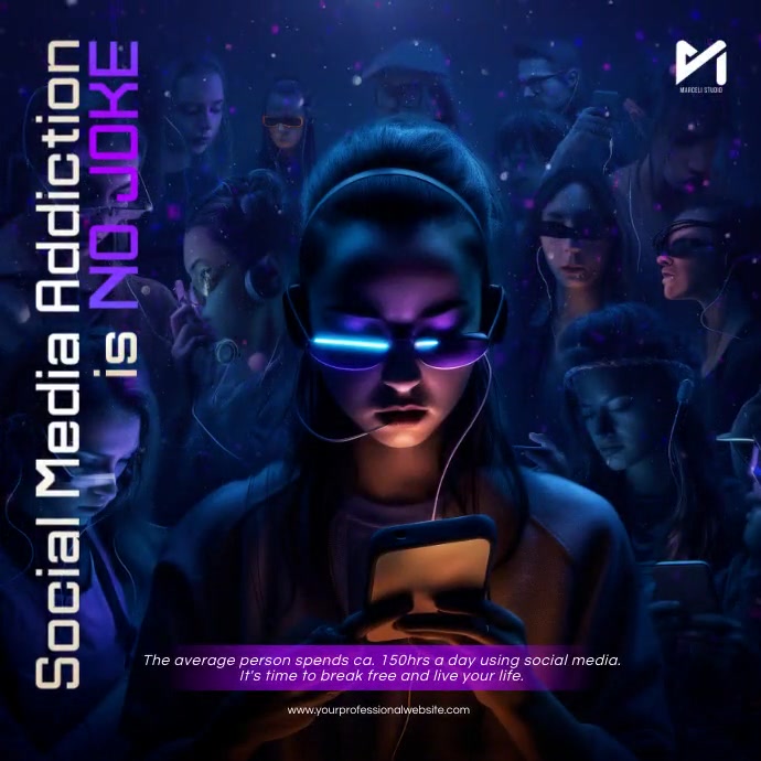 Social Media Addiction Template | PosterMyWall