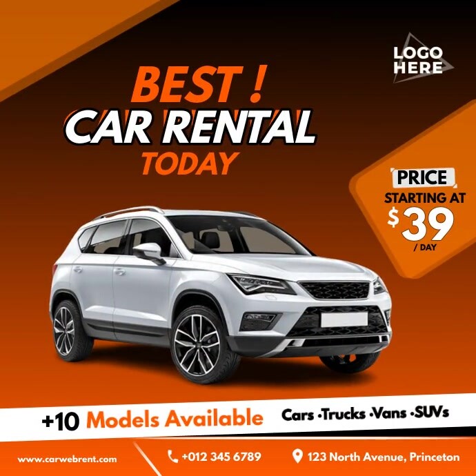 Social Media Banner Rental Car 19 Template PosterMyWall