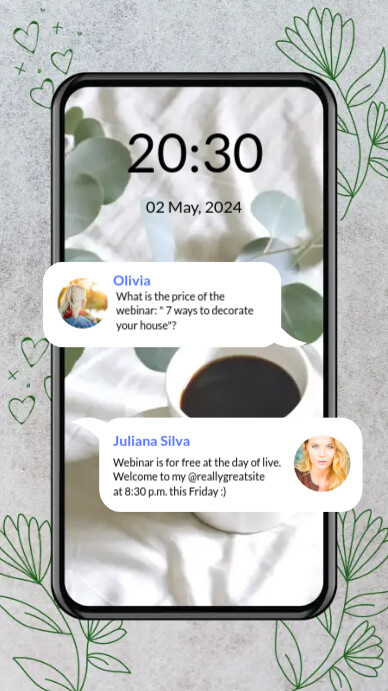 Social Media Chatting Conversation iPhone Digital Display (9:16) template