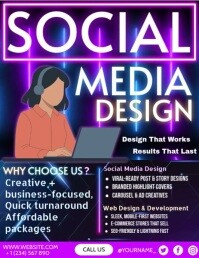 Social Media Design Template Flyer (US Letter)
