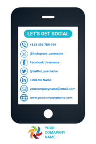 Biały Social Media Contact Information Poster Template