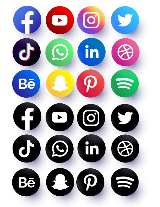 Social Media Icon Ulotka (US Letter) template