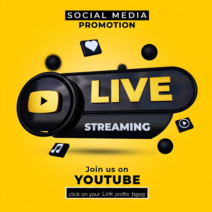 Social media live stream Wpis na Instagrama template