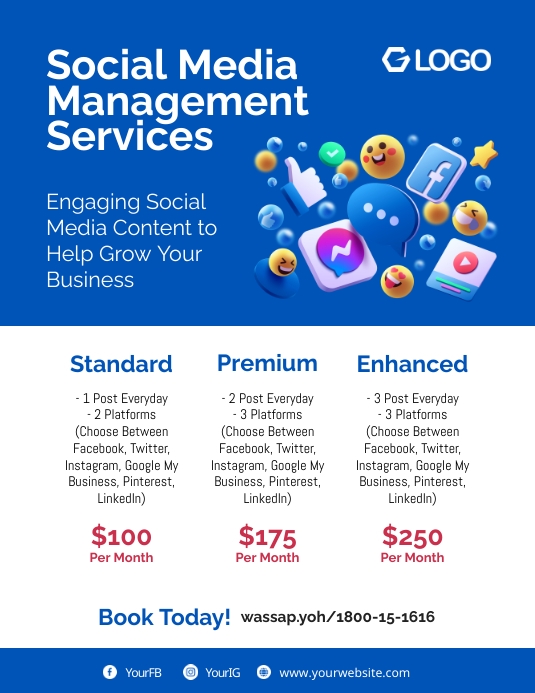 Social Media Management Services Template PosterMyWall
