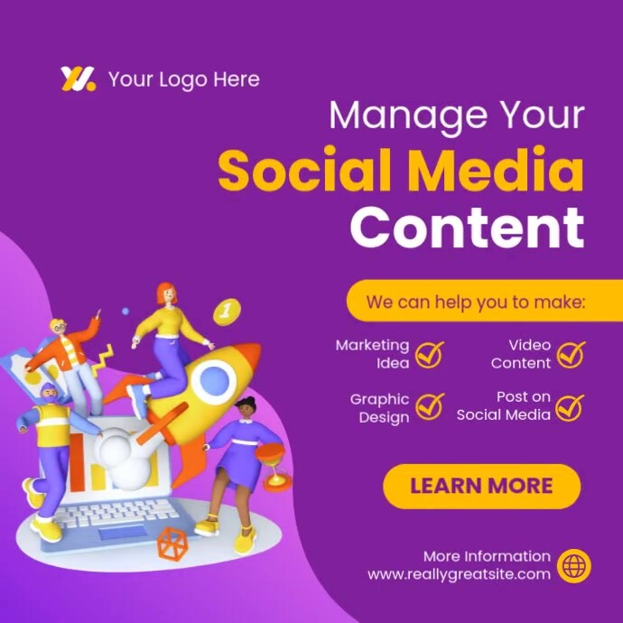 social media management template PosterMyWall