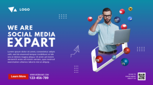 Social Media Manager YouTube Thumbnail template