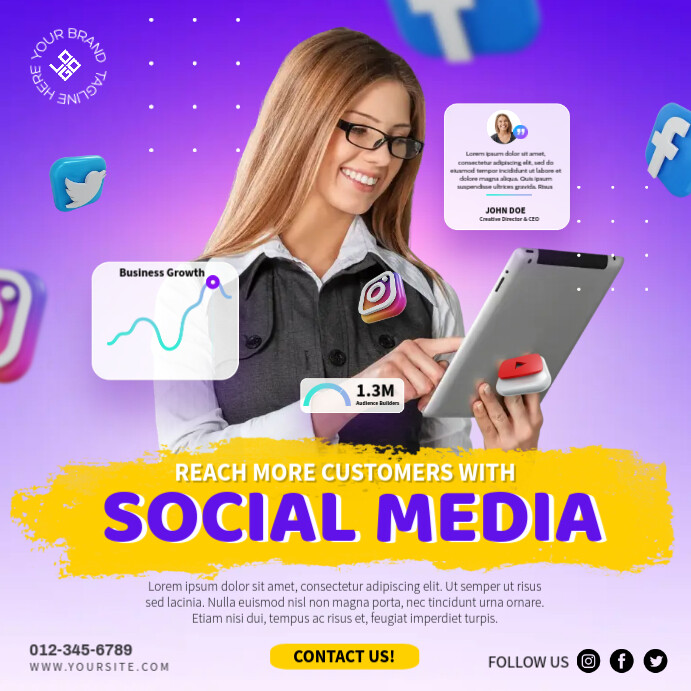 Social Media Manager 方形(1:1) template