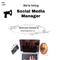 白色 social media manager instagram ad template Instagram Post