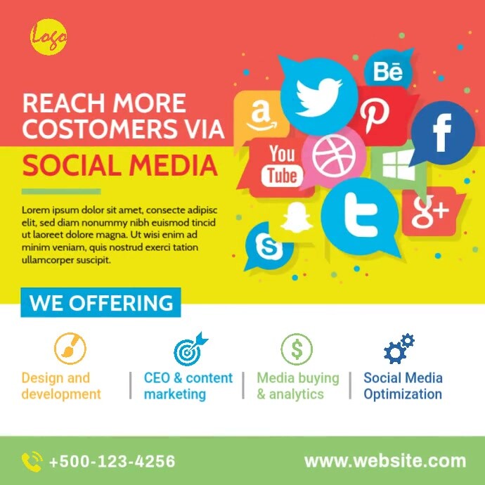 Social Media Marketing Agency Instagram Plasing template