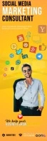 social media marketing Banner 2' × 6' template