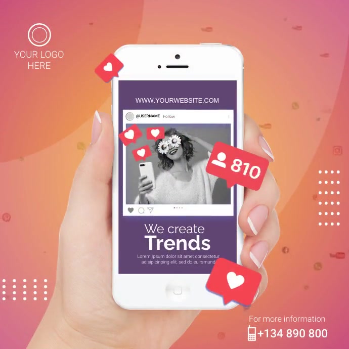 social media marketing Wpis na Instagrama template