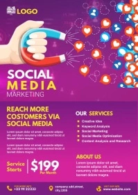 Social Media Marketing flyer A6 template