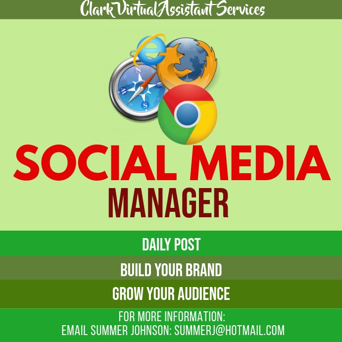 I will design attractive corporate flyer poster brochure and catalog Social Media Marketing Manager Branding Template | PosterMyWall