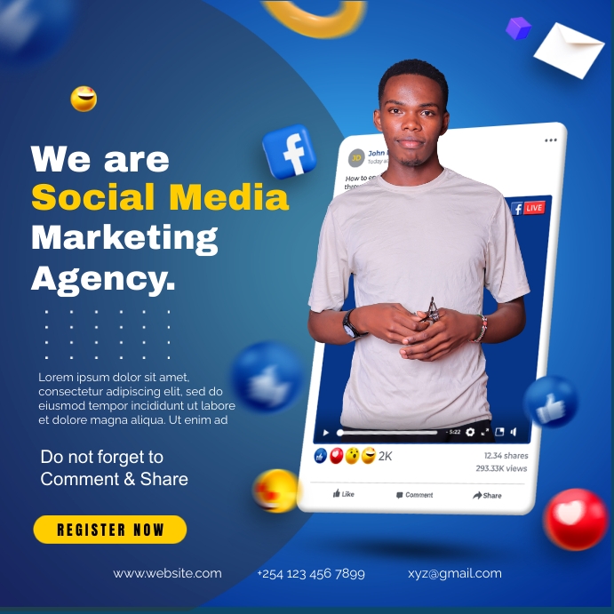 SOCIAL MEDIA MARKETING POST Template | PosterMyWall