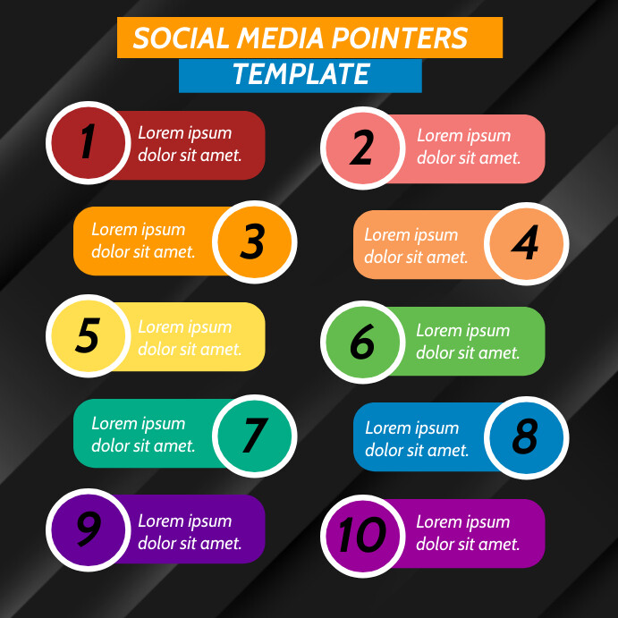 SOCIAL MEDIA POINTERS INFOGRAPHIC Template | PosterMyWall