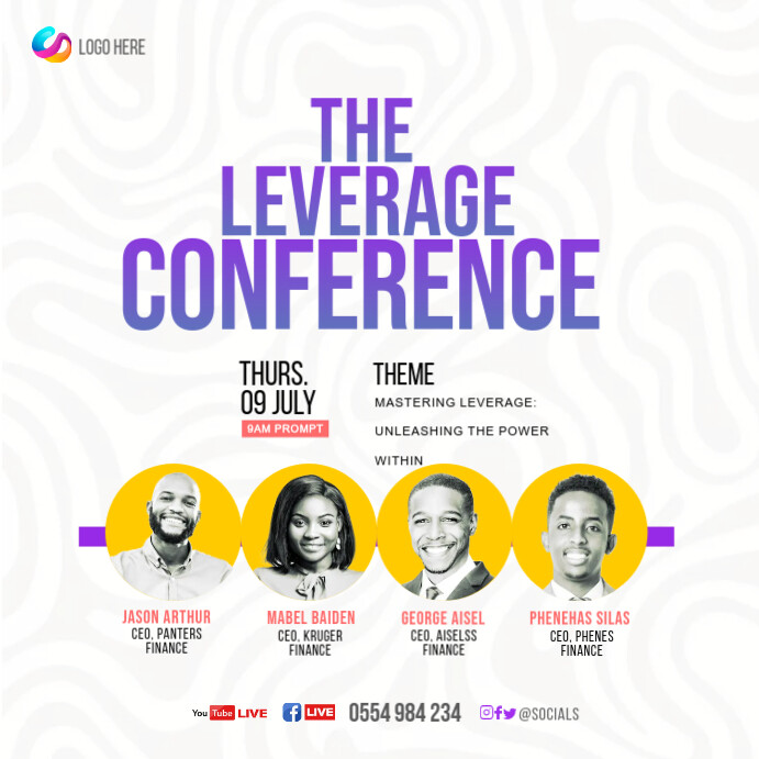 Minimal Conference Event Design for Social Media Template | PosterMyWall