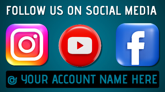 Social Media Promo, Follow Us On Social Media Presentation (16:9) template