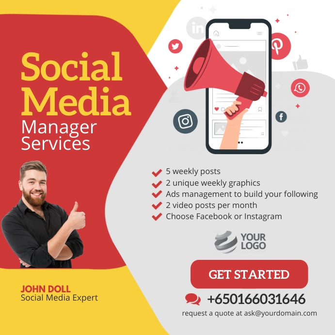 Social Media Services Flyer Poster Template PosterMyWall