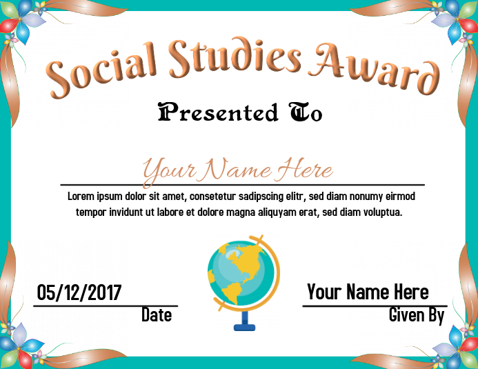 Copia de Social Studies Award PosterMyWall