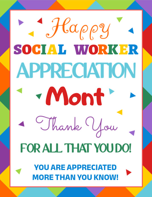 Social Work Welcomesign Social Worker Appreciation Month Template | PosterMyWall